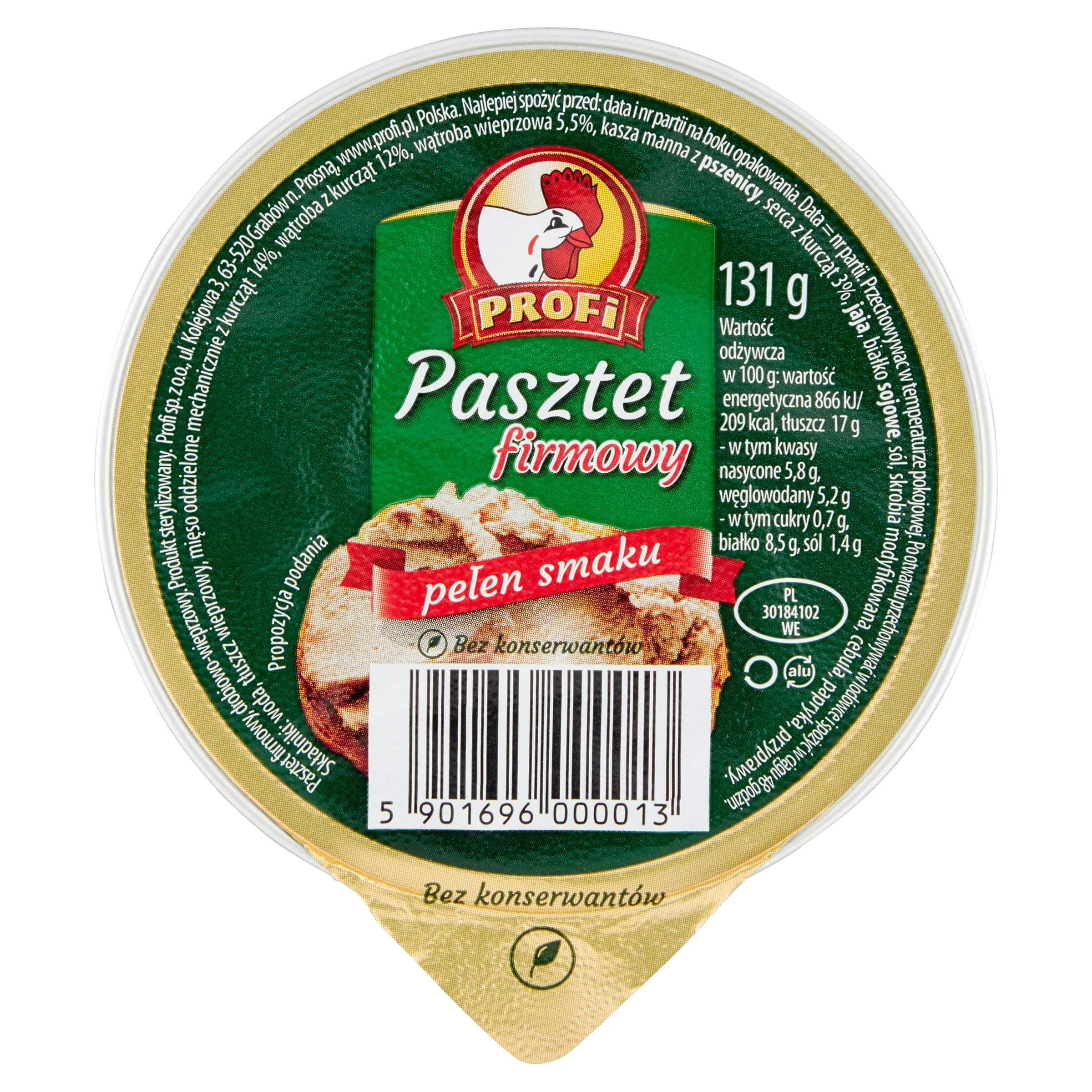 PROFI Pasztet firmowy drobiowo-wieprzowy 131 g