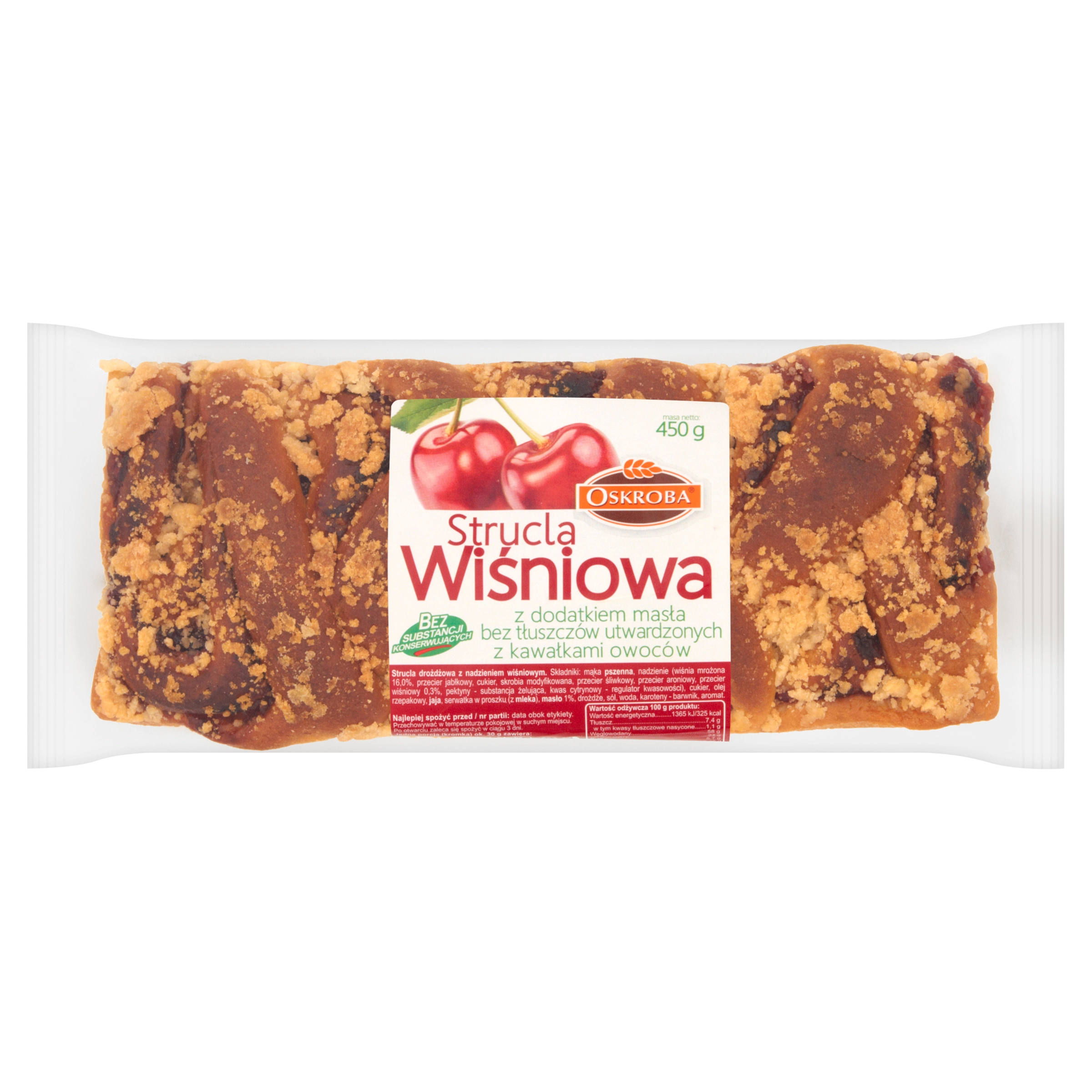 OSKROBA Strucla wiśniowa 450 g