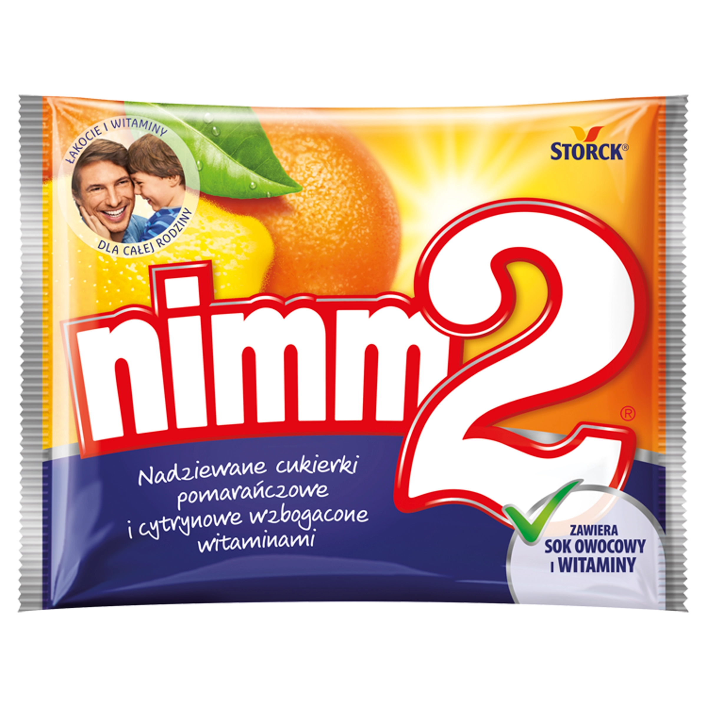 NIMM2 Nadziewane cukierki pomarańczowe i cytrynowe wzbogacone witaminami 90 g
