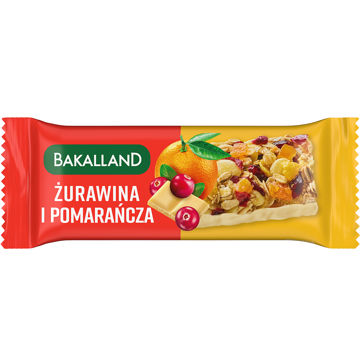 BAKALLAND BA! Baton zbożowy żurawina & pomarańcza 40 g
