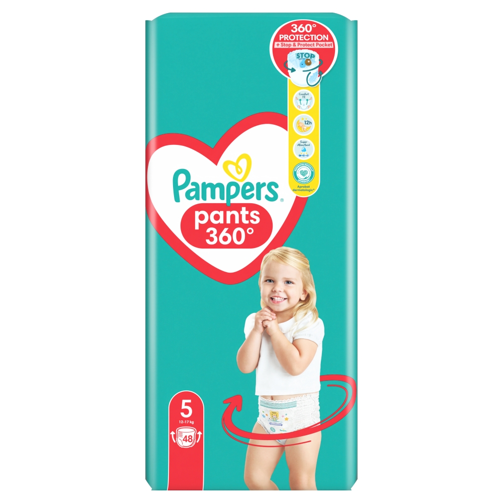 PAMPERS PANTS Pieluchomajtki rozmiar 5, 12-17 kg 48 szt.