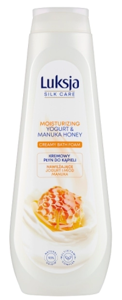 LUKSJA SILK CARE Kremowy płyn do kąpieli nawilżające jogurt i miód manuka 900 ml