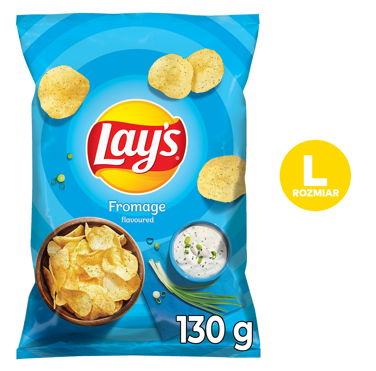 LAY'S Chipsy ziemniaczane o smaku śmietankowego serka z ziołami 130 g