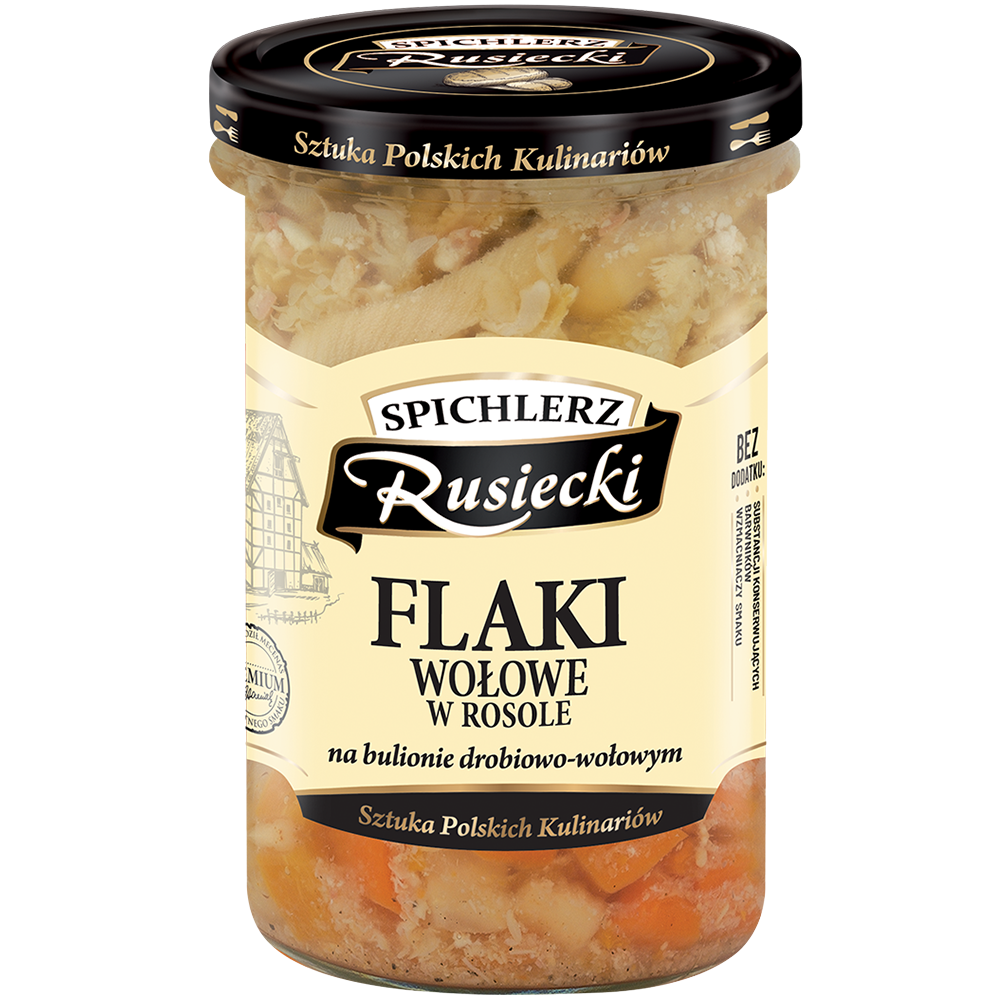 SPICHLERZ RUSIECKI Flaki wołowe w rosole na bulionie drobiowo-wołowym 470 g