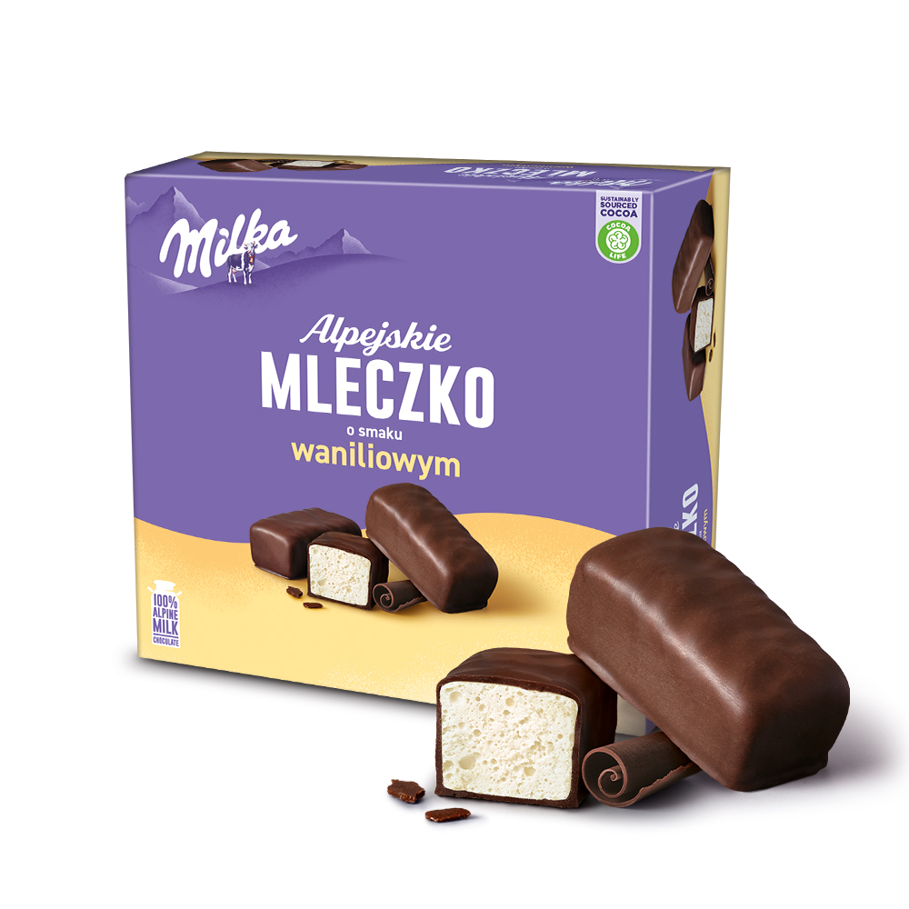 MILKA ALPEJSKIE MLECZKO Pianka o smaku waniliowym 330 g