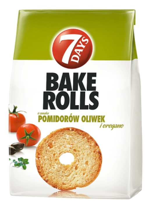 7 DAYS BAKE ROLLS Chrupki chlebowe pomidor oliwki i oregano 150 g