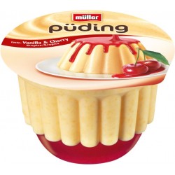 MÜLLER PÜDDING Deser mleczny o smaku waniliowym z sosem wiśniowym 450g