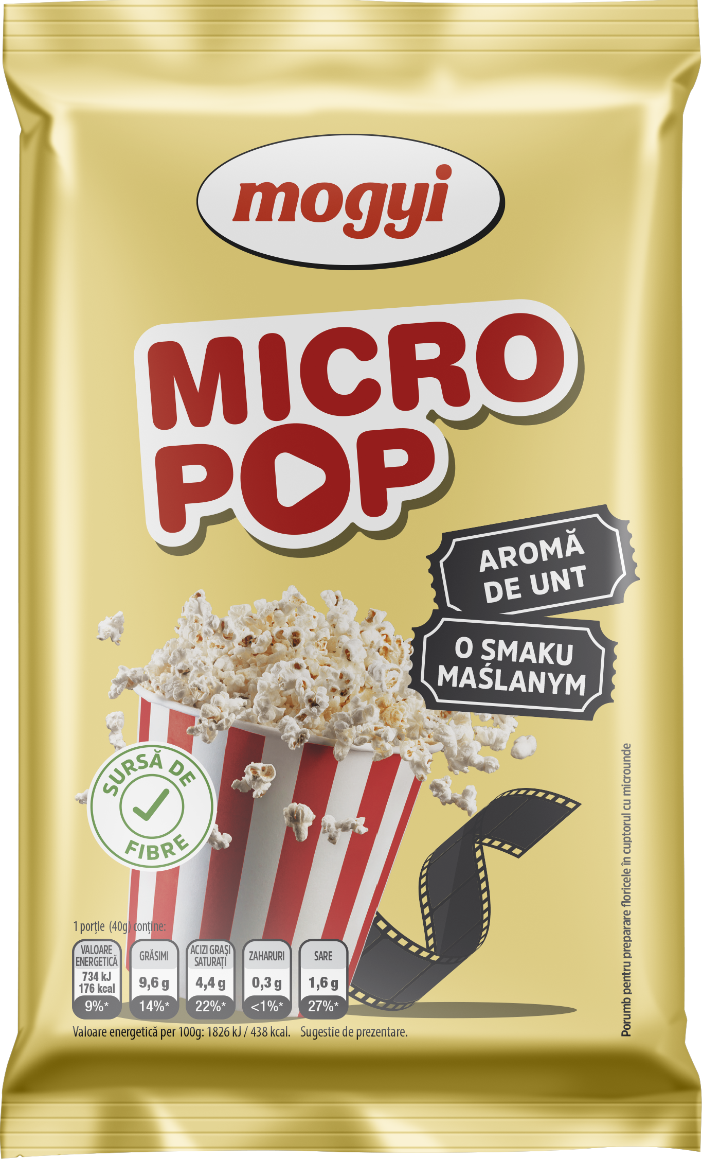 MOGYI Popcorn do mikrofali o smaku maślanym 80g