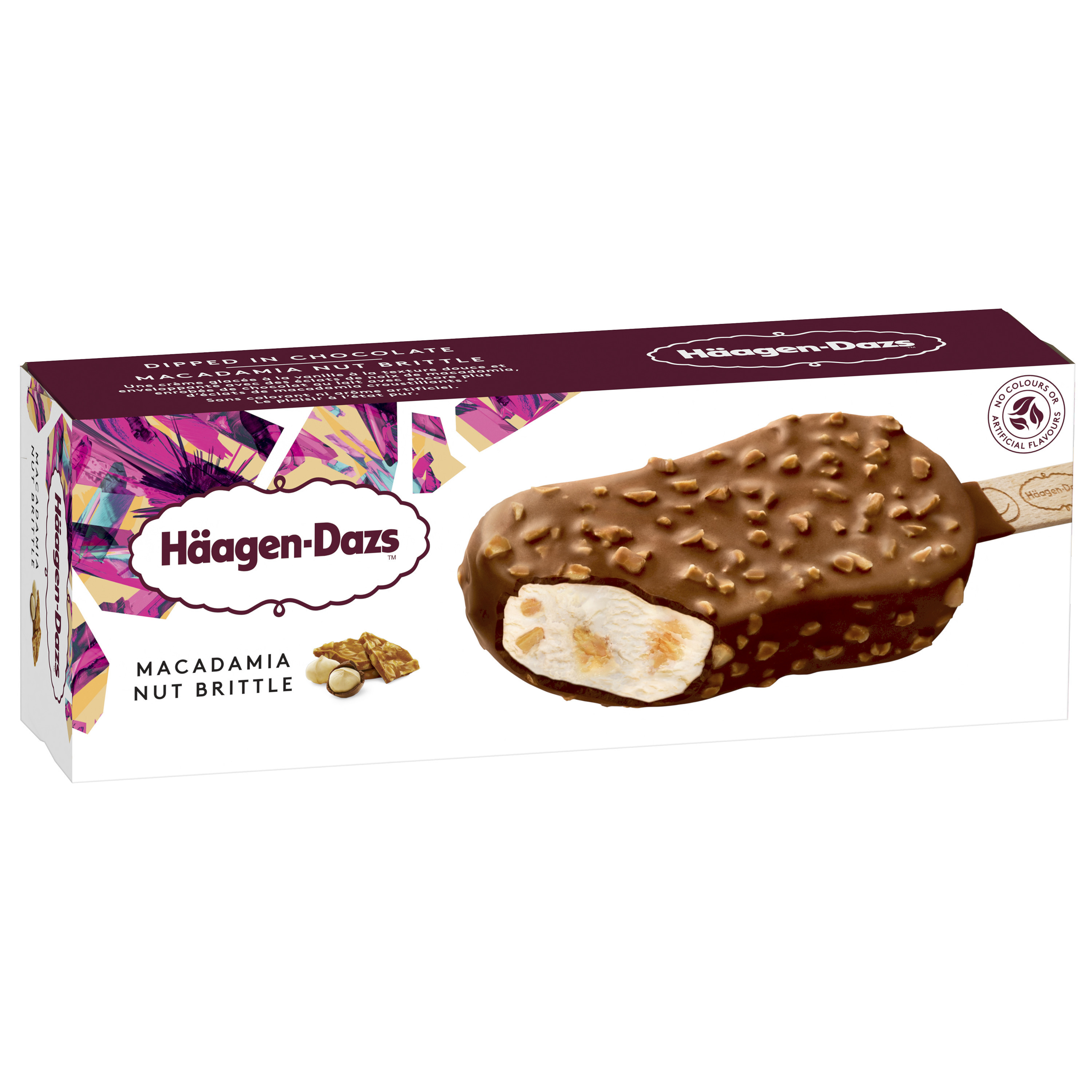 HAAGEN DAZS Lody na patyku o smaku waniliowym z kawałkami orzechów 80ml