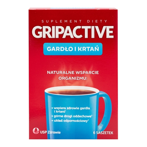 GRIPACTIVE Suplement na gardło i krtań (6 saszetek)