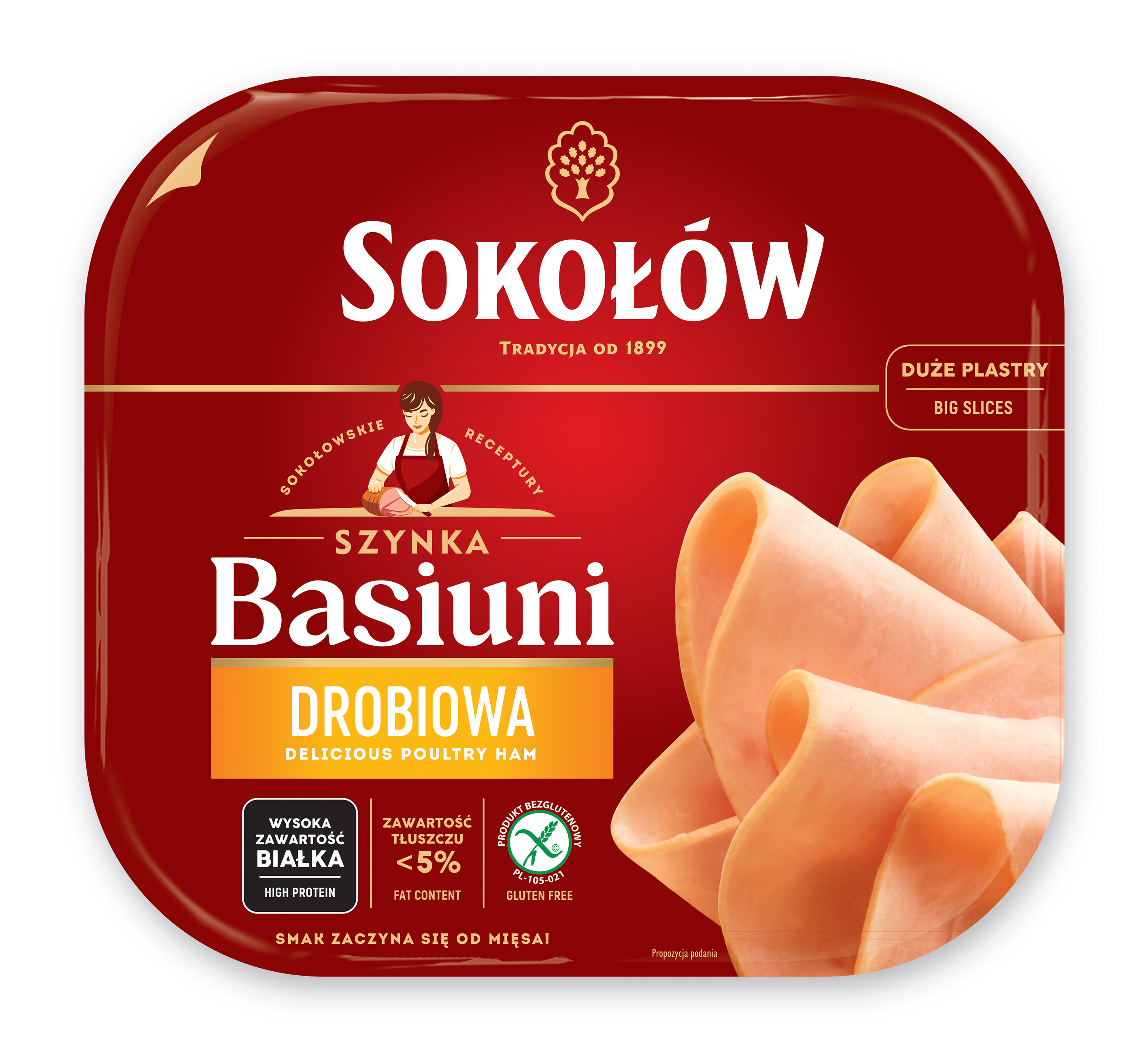 SOKOŁÓW Szynka Basiuni drobiowa 140 g