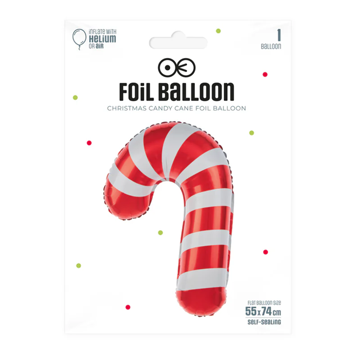 PARTYPAL Balon foliowy Laska Świąteczna 55x74cm 1 szt.