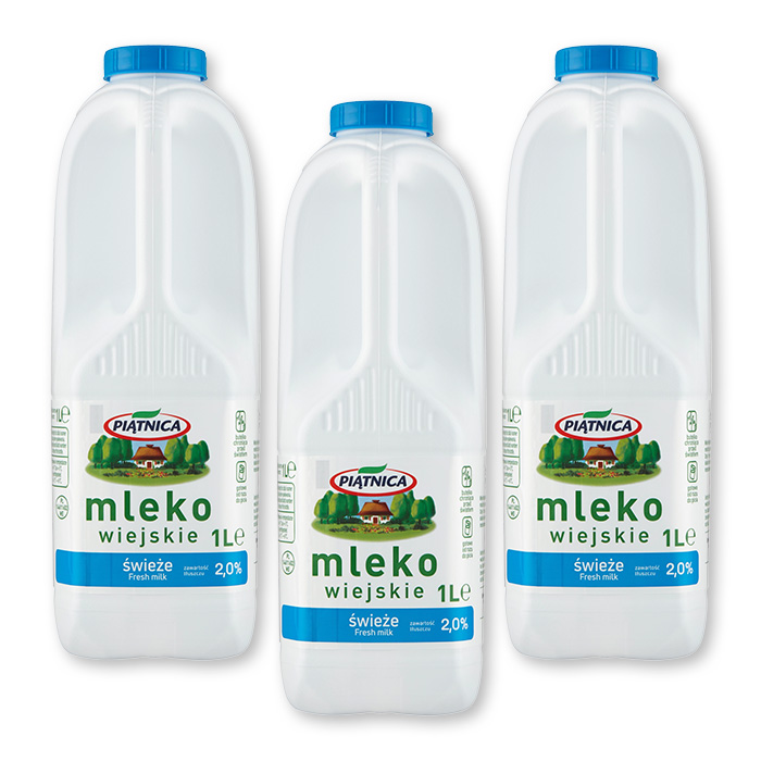 PIĄTNICA Mleko Wiejskie Świeże 2% x3