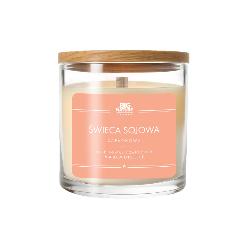 BIG NATURE Świeca sojowa o zapachu insprowanym Mademoiselle 215 g
