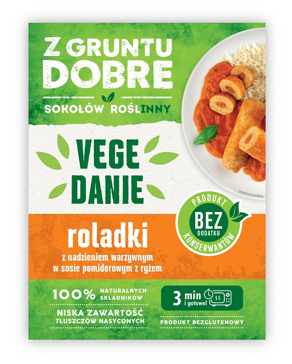 Z GRUNTU DOBRE Roladki z nadzieniem warzywnym w sosie pomidorowym z ryżem 360g