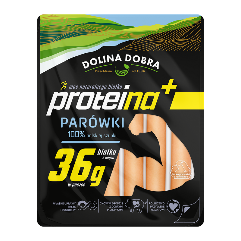 DOLINA DOBRA PROTEINA+ Parówki 100% polskiej szynki 200 g