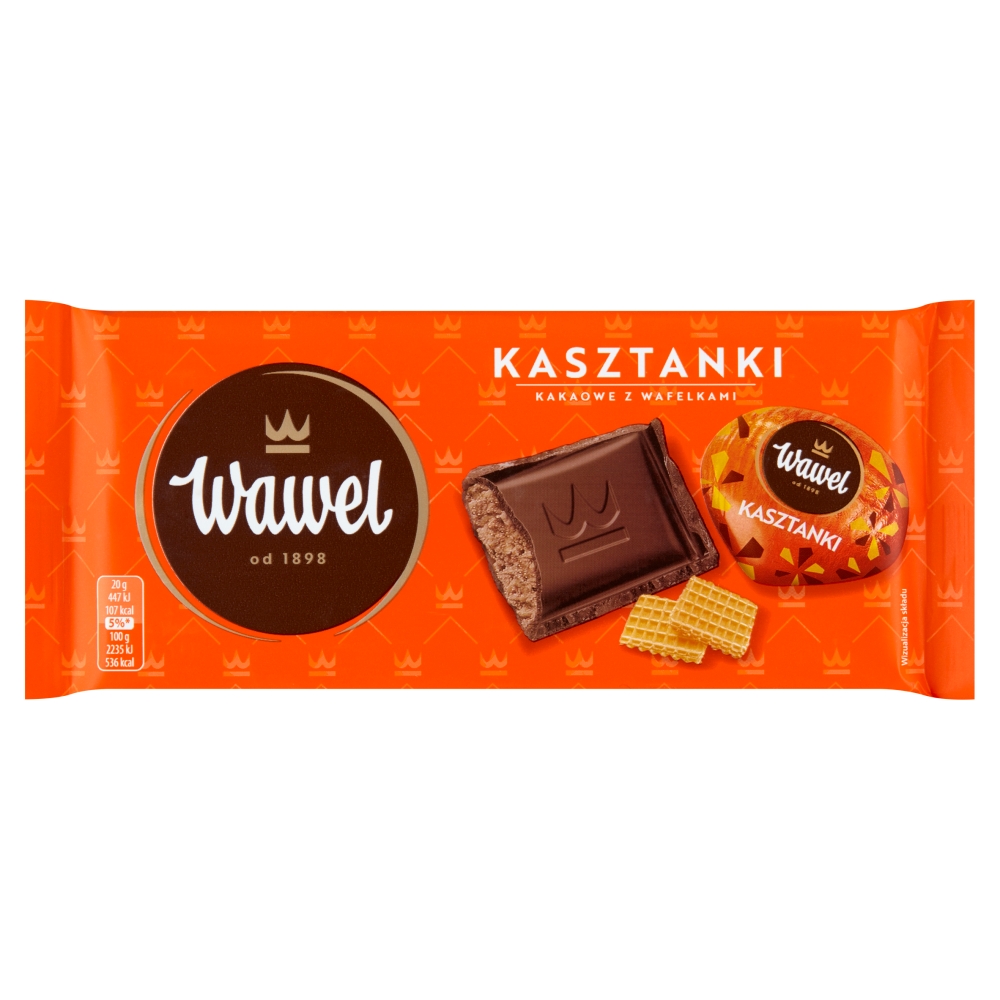 WAWEL Czekolada Kasztanki kakaowe z wafelkami 100 g