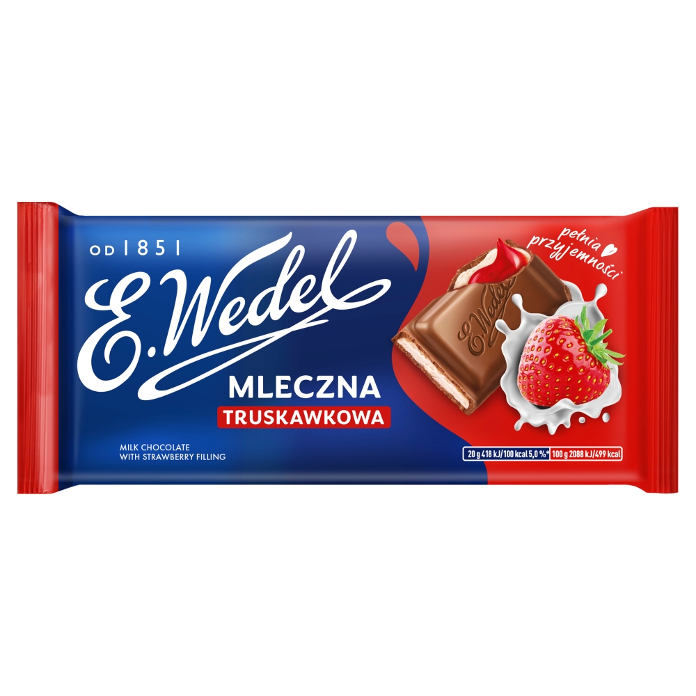 E. WEDEL Czekolada mleczna truskawkowa 100 g