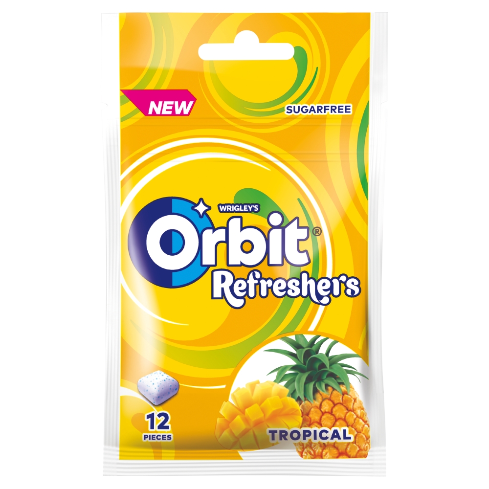 ORBIT REFRESHERS Guma do żucia bez cukru Tropical 12 drażetek 26 g
