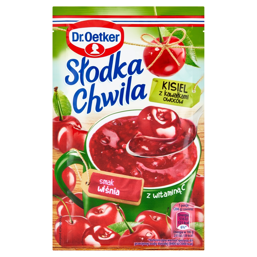 DR. OETKER SŁODKA CHWILA Kisiel wiśniowy z kawałkami owoców 32 g