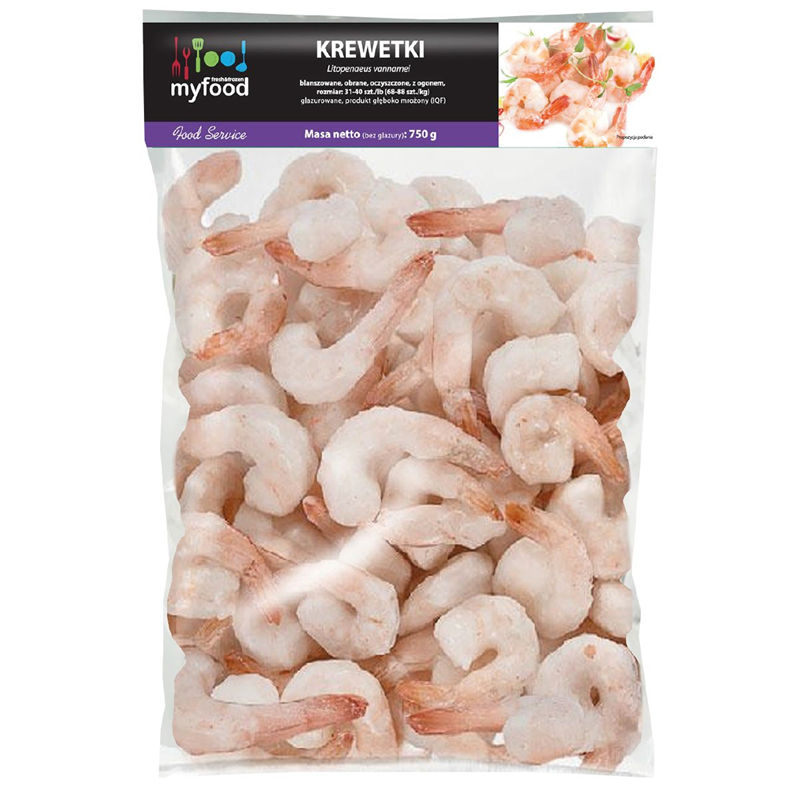 MYFOOD Krewetki blanszowane mrożone