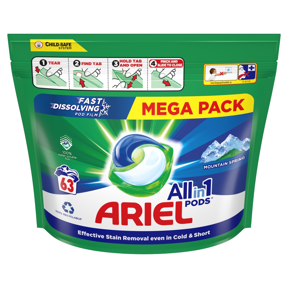 ARIEL ALL IN 1 PODS Kapsułki do prania Mountain Spring 63 szt.