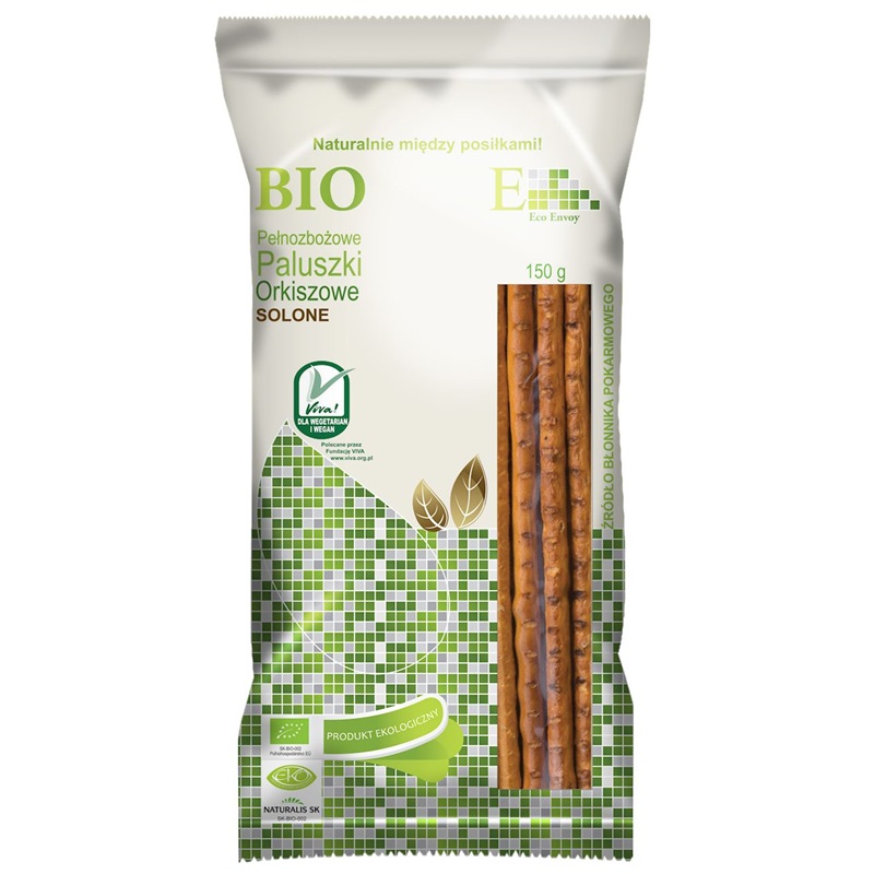 ENVOY Paluszki orkiszowe pełnoziarniste solone BIO 150 g