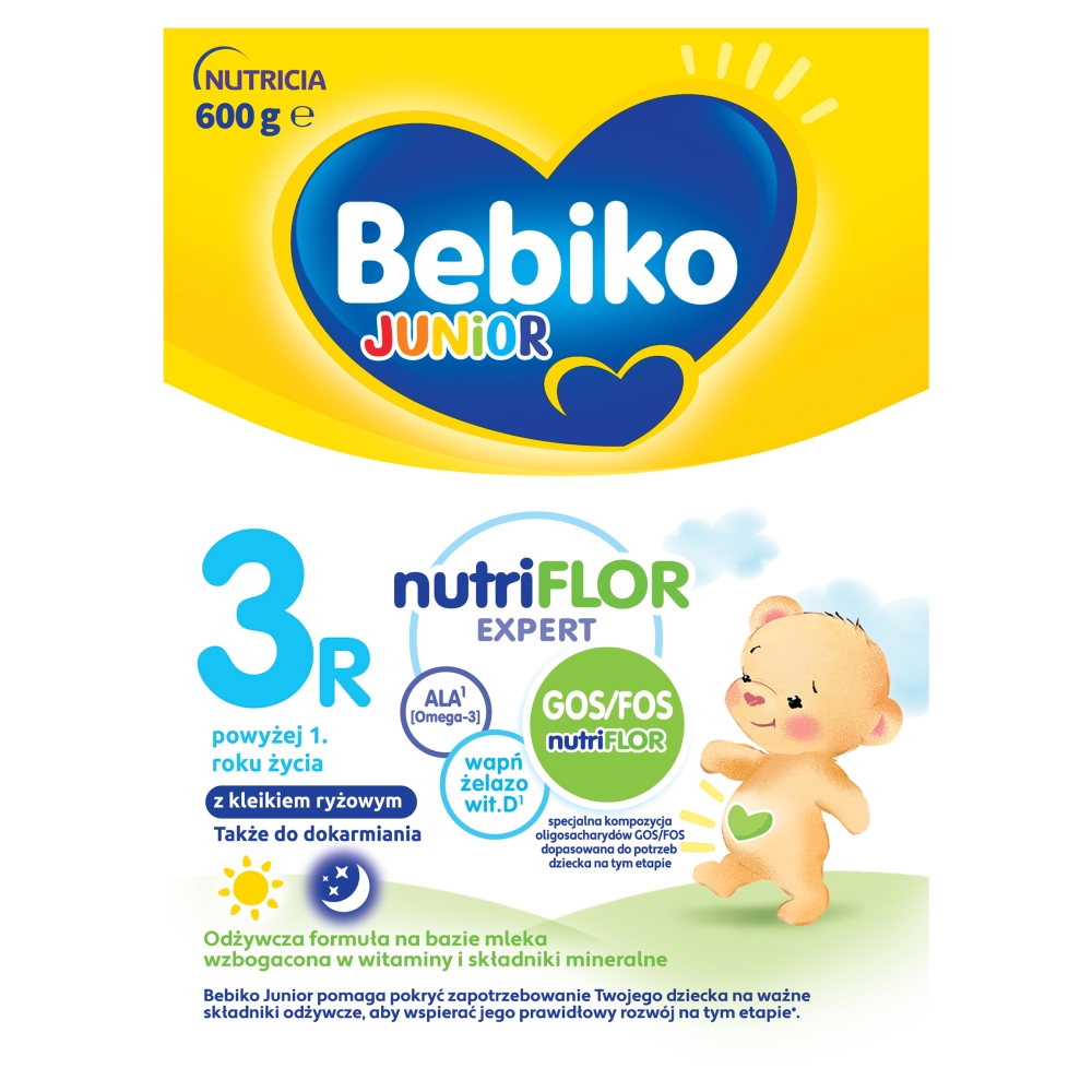 BEBIKO JUNIOR 3R Odżywcza formuła na bazie mleka dla małych dzieci powyżej 1. roku życia 600 g