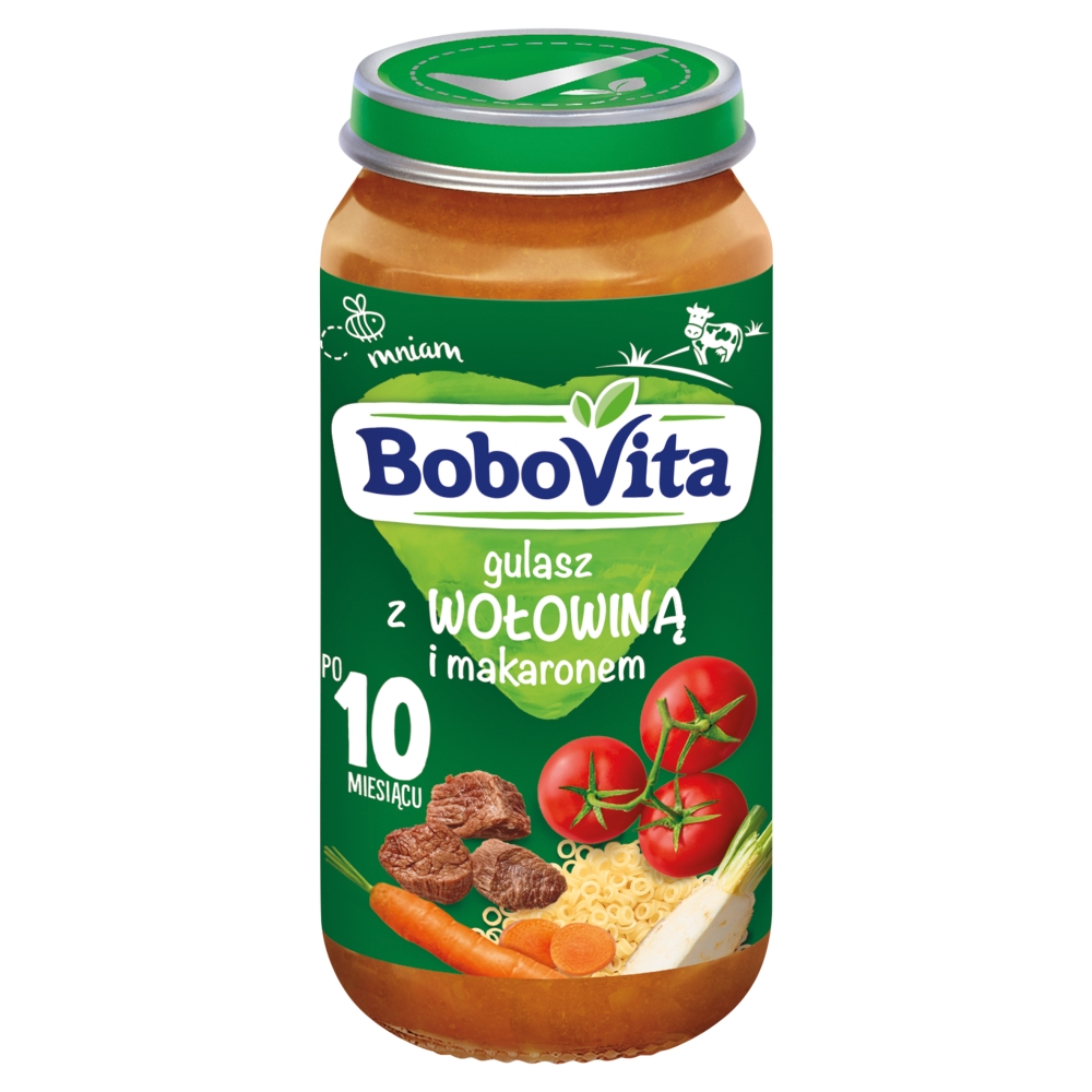 BOBOVITA Gulasz z wołowiną i makaronem po 10 miesiącu 250 g