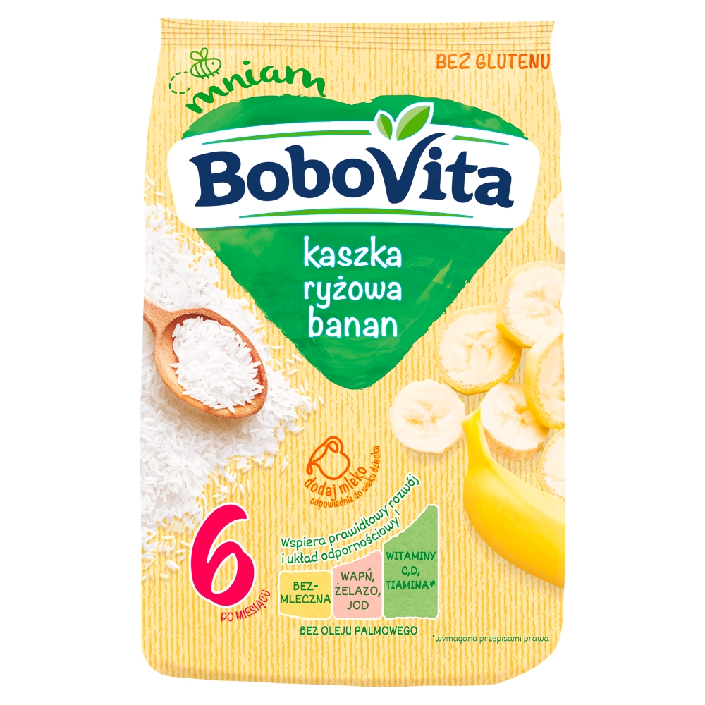 BOBOVITA Kaszka ryżowa o smaku bananowym po 6 miesiącu 180 g