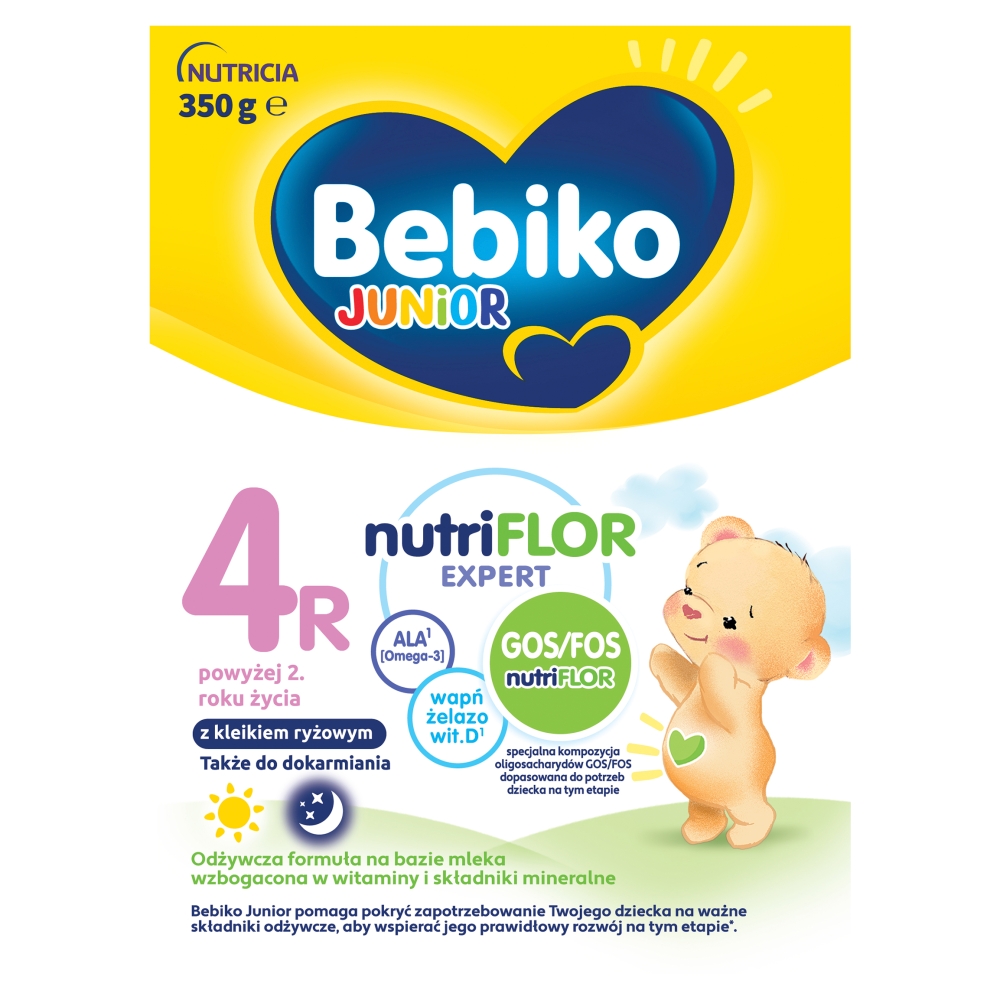 BEBIKO JUNIOR 4R Odżywcza formuła na bazie mleka dla małych dzieci powyżej 2. roku życia 350 g