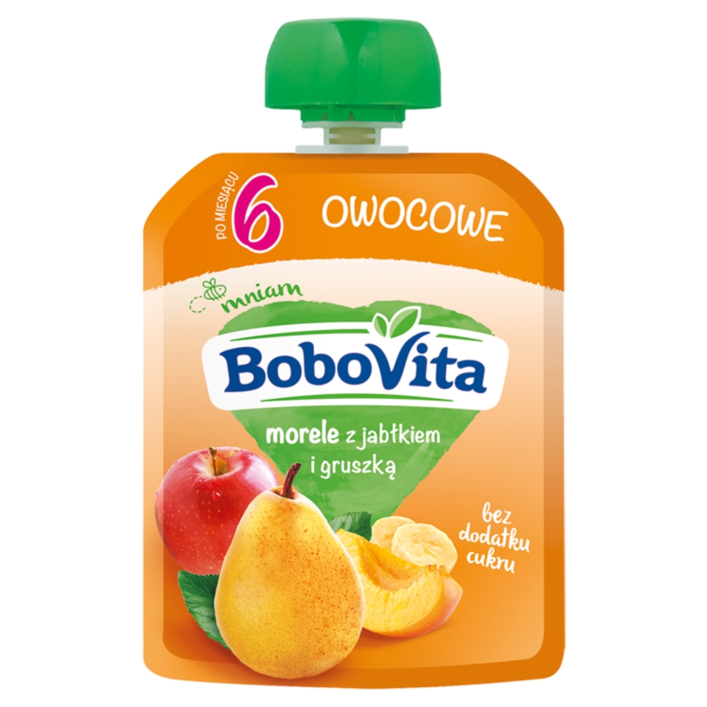 BOBOVITA Mus morele z jabłkiem i gruszką po 6. miesiącu 80 g