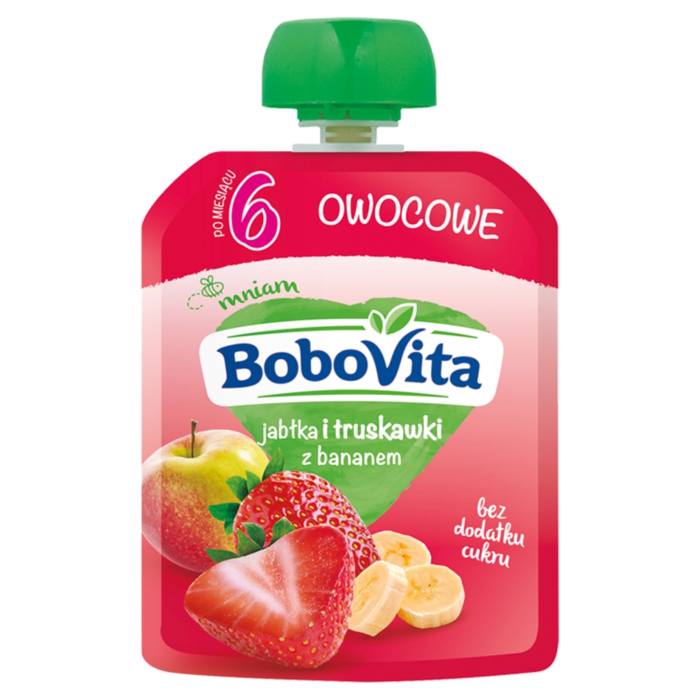 BOBOVITA Mus jabłka i truskawki z bananem po 6. miesiącu 80 g