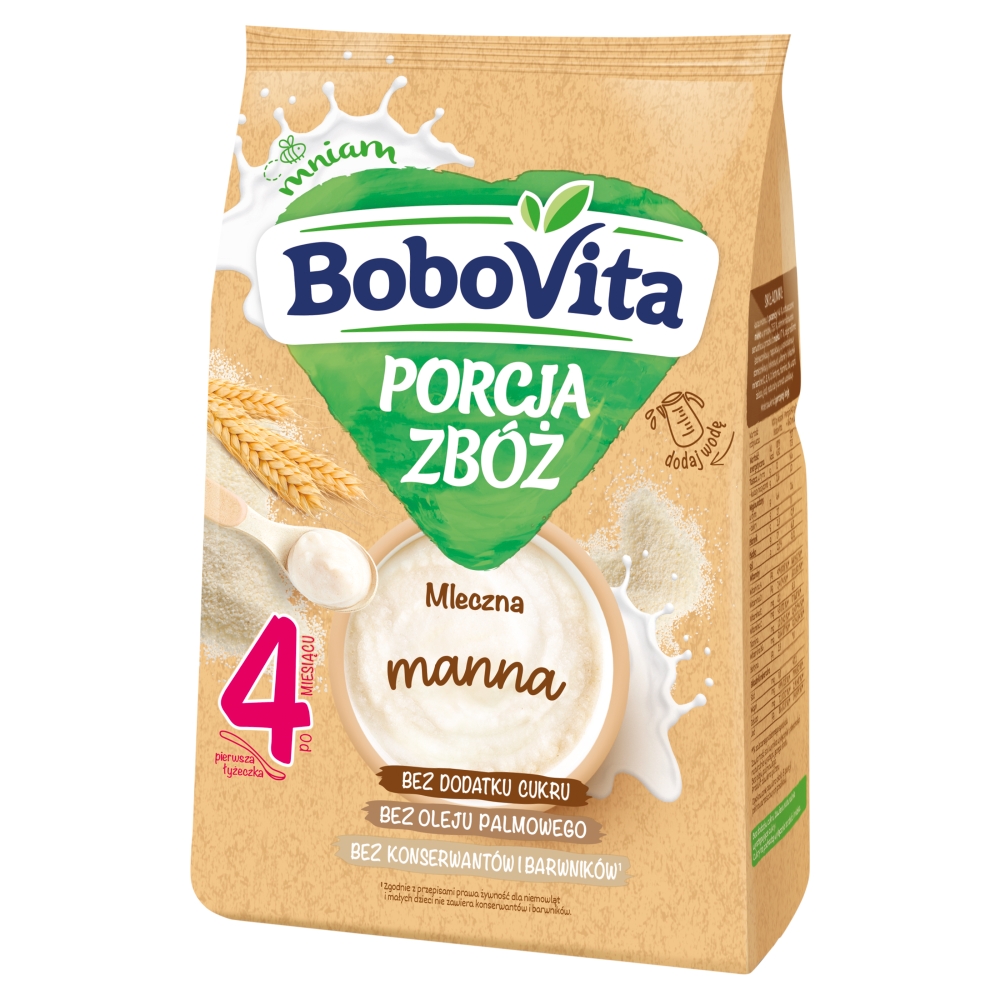 BOBOVITA PORCJA ZBÓŻ Kaszka mleczna manna po 4 miesiącu