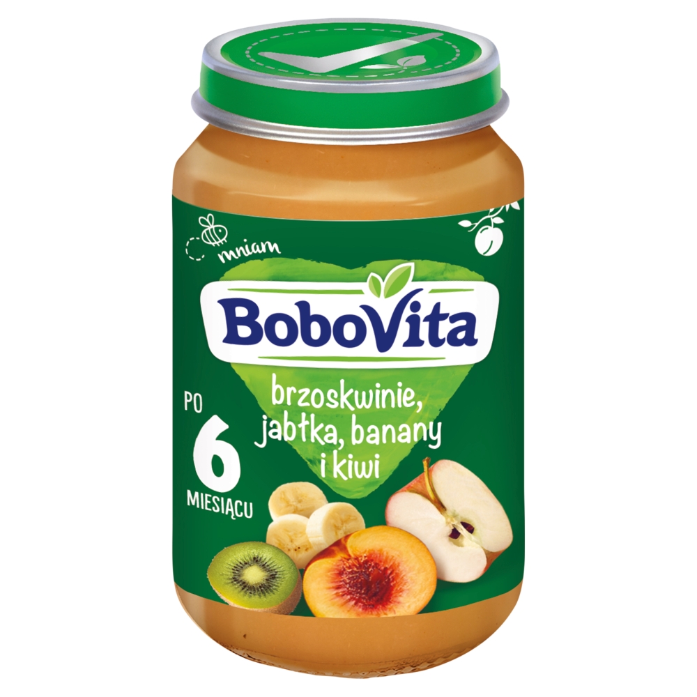 BOBOVITA Brzoskwinie jabłka banany i kiwi po 6 miesiącu 190 g