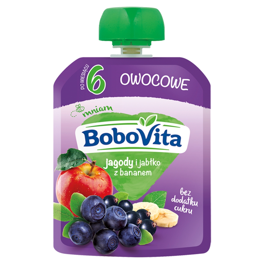 BOBOVITA Mus jagody i jabłko z bananem po 6. miesiącu 80 g