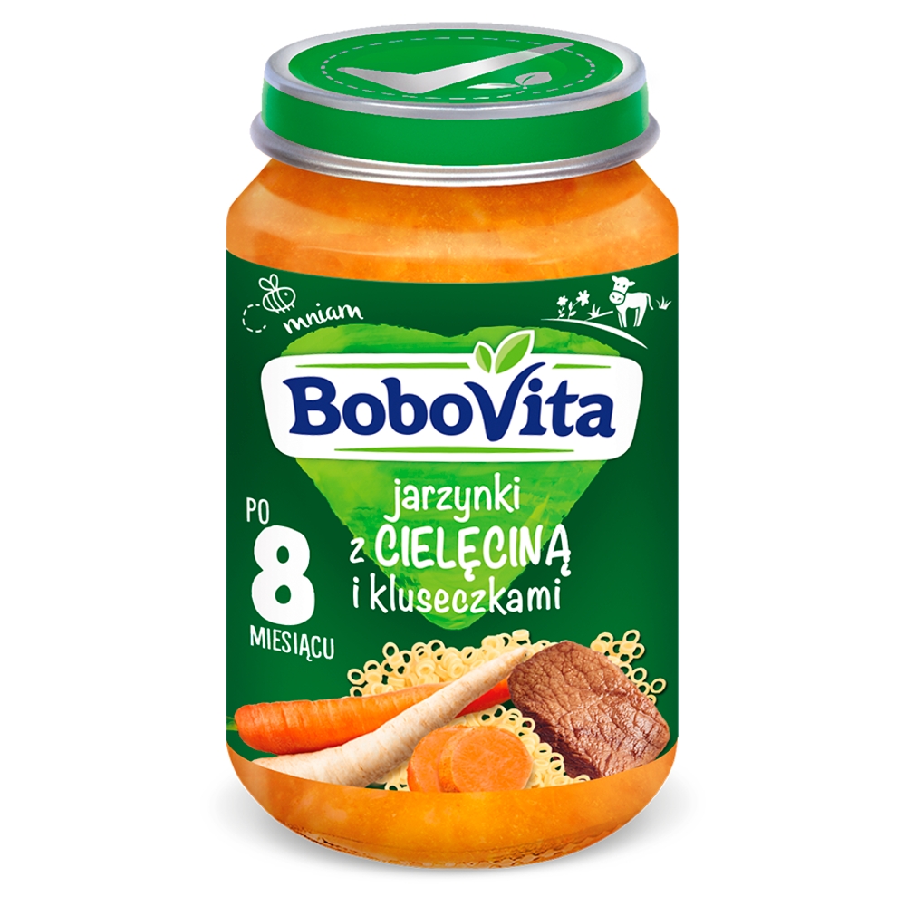 BOBOVITA Jarzynki z cielęciną i kluseczkami po 8 miesiącu