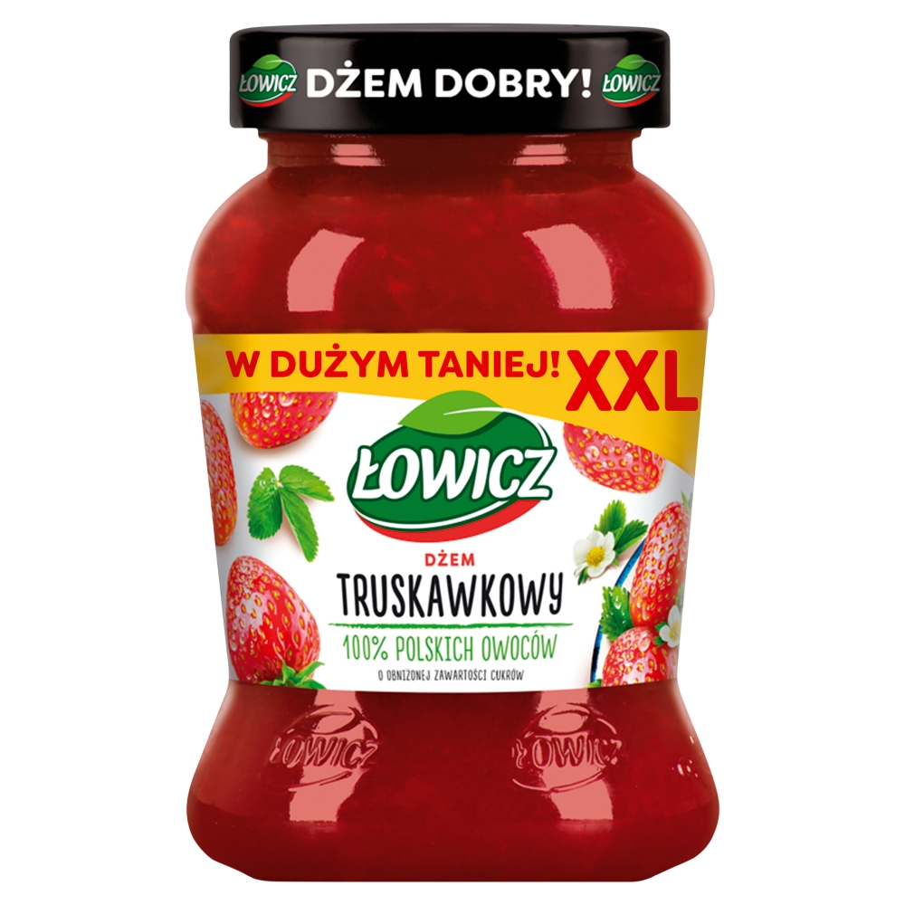 ŁOWICZ Dżem truskawkowy o niskiej zawartości cukru 450 g