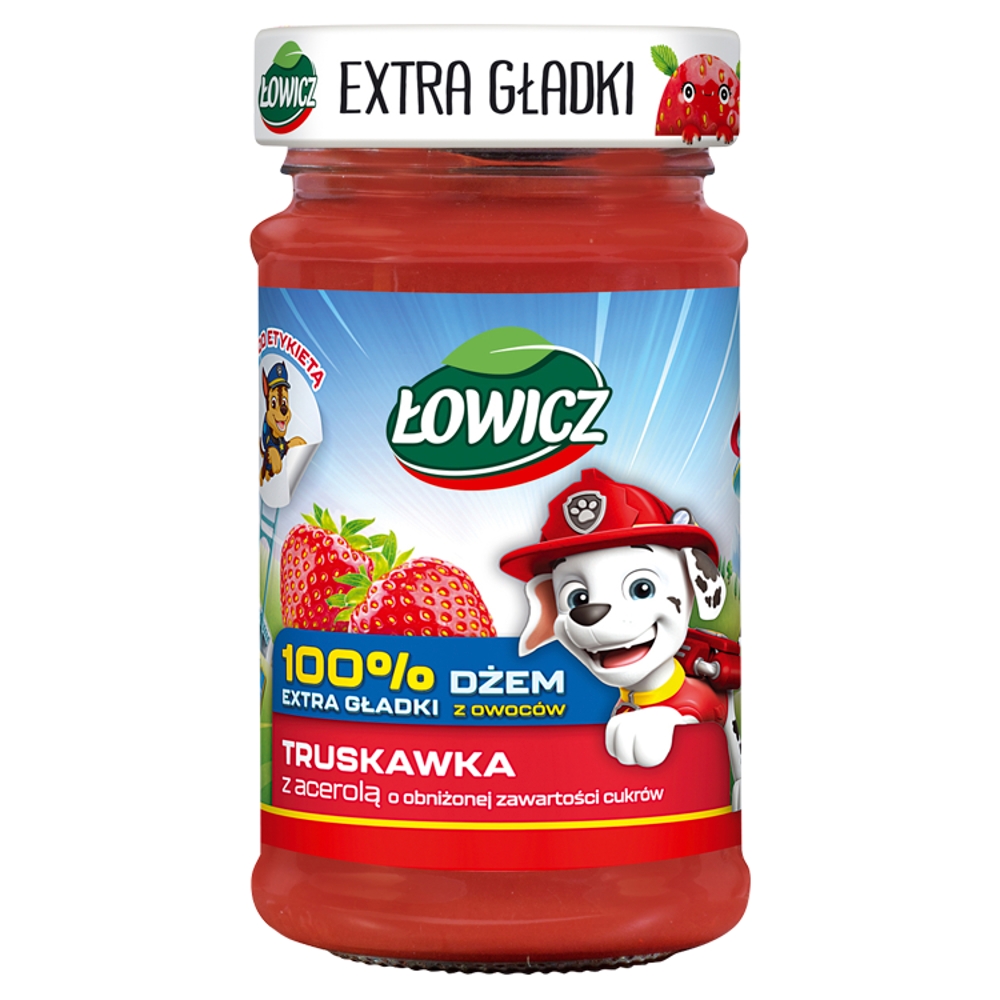 ŁOWICZ Dżem truskawkowy z acerolą o obniżonej zawartości cukru 225 g