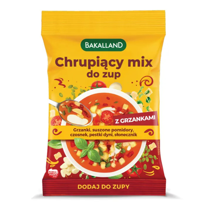 BAKALLAND Chrupiący Mix do zup z grzankami 75 g