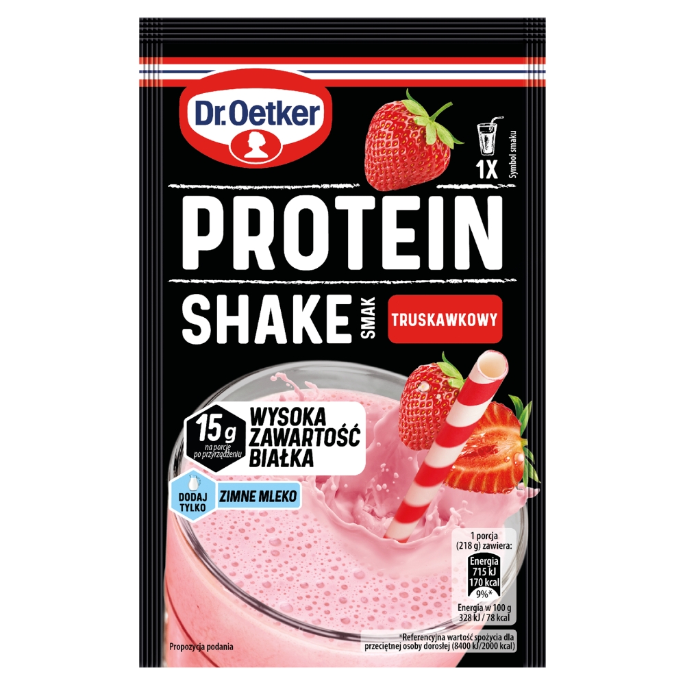 DR. OETKER Shake proteinowy o smaku truskawkowym 18 g