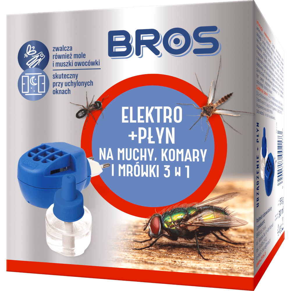 BROS Elektro + płyn na muchy komary i mrówki 30 ml