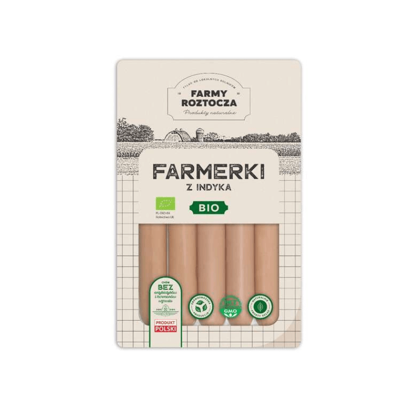 FARMY ROZTOCZA Parówki farmerki z indyka BIO 250 g