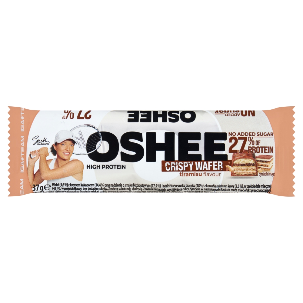OSHEE Wafel z kremem kakaowym o smaku tiramisu wysokobiałkowy 37 g