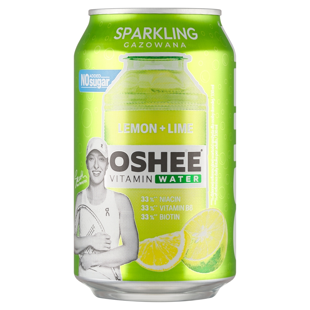 OSHEE VITAMIN WATER Napój gazowany o smaku cytrynowo-limonkowym bez cukru 330 ml