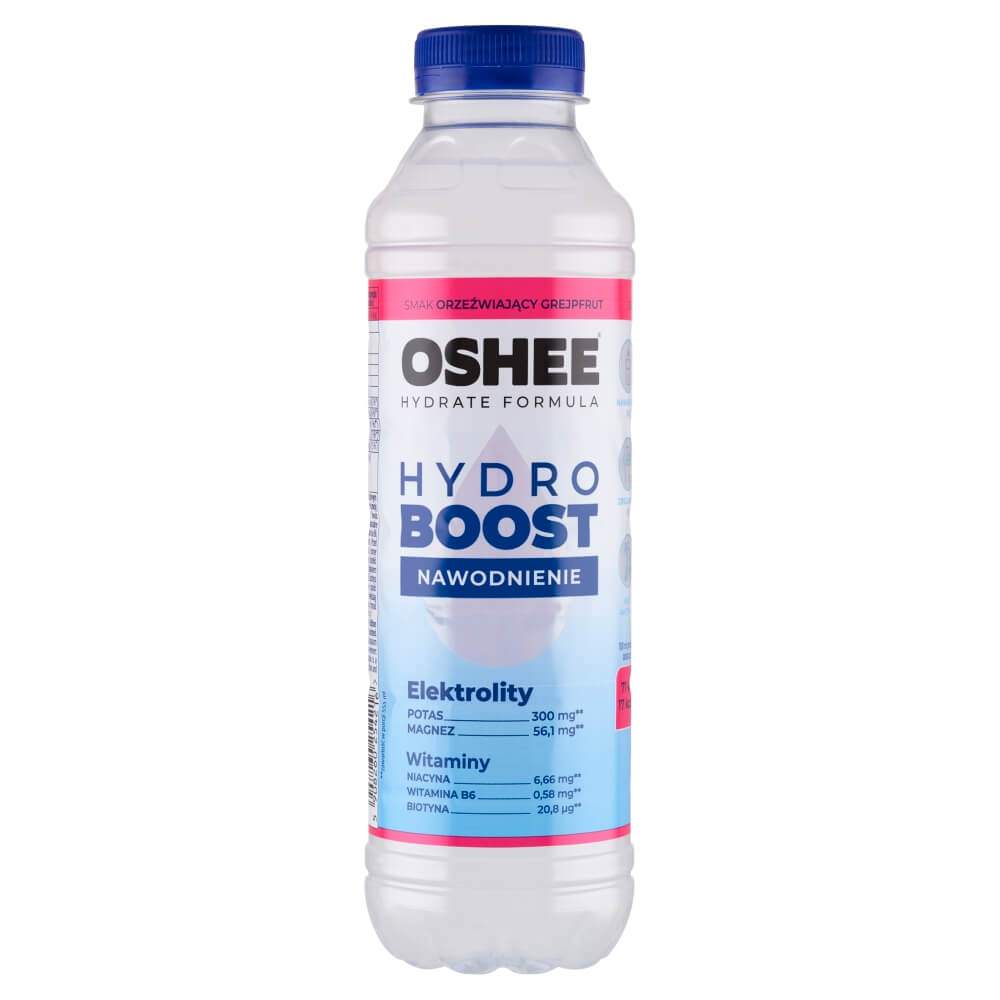 OSHEE HYDROBOOST Napój izotoniczny niegazowany o smaku grejpfrutowym 555 ml