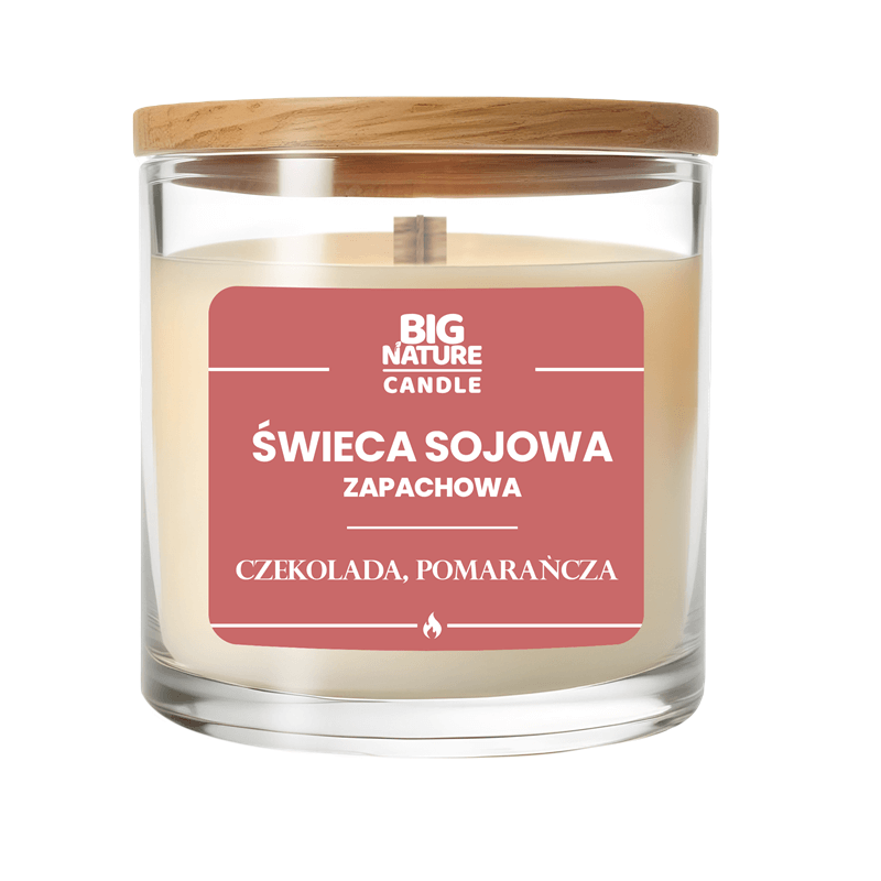 BIG NATURE Świeca sojowa o zapachu Czekolada i Pomarańcza 155 g 1 szt.