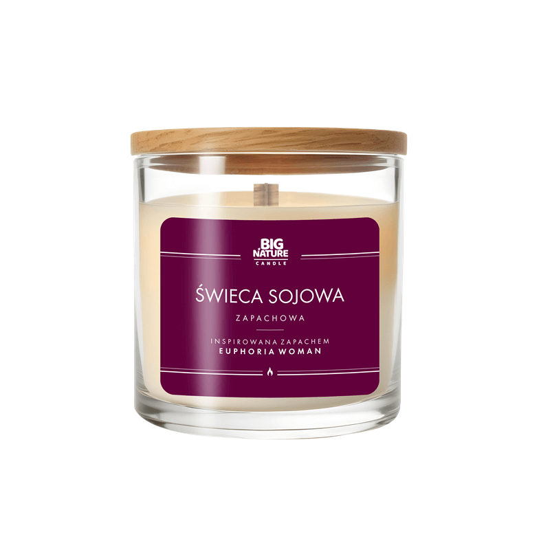 BIG NATURE Świeca sojowa o zapachu insprowanym Euphoria Woman 155 g 1 szt.