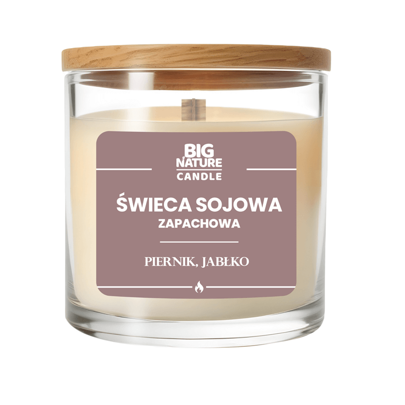 BIG NATURE Świeca sojowa o zapachu Piernik i Jabłko 155 g 1 szt.