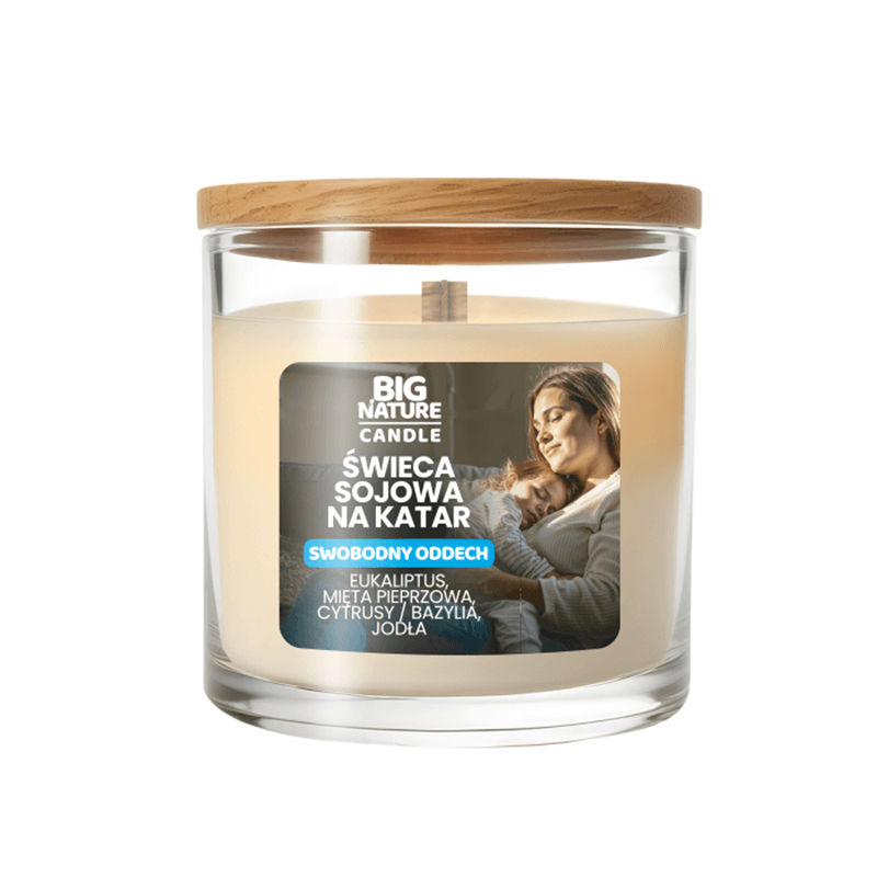 BIG NATURE Świeca sojowa na katar Swobodny oddech 155 g 1 szt.